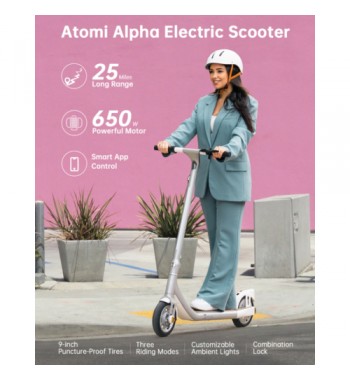 Atomi Alfa ezüst 350 W 25 Km/h 10 Ah